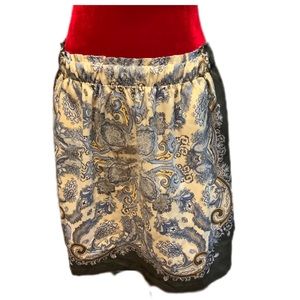 H & M paisley, black, blue, yellow and cream colors. Size medium